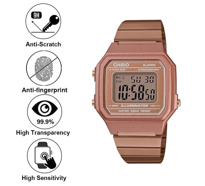 Casio Vintage B650WC-5ADF Tempered Glass Screen Protector (Pack of 2)
